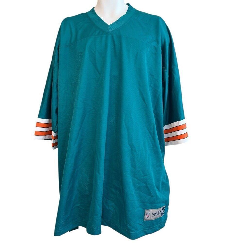 Mens 4XL NFL Pro Line Vintage Miami Dolphins Football Blank Jersey New
